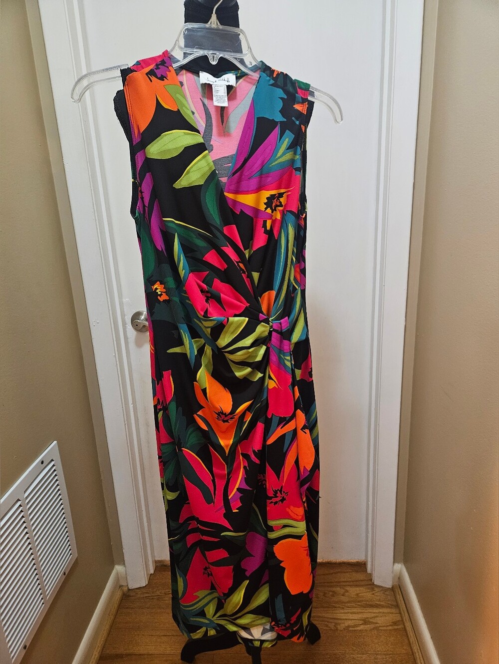 Joseph Ribkoff Wrap Style Multi Color Floral Pattern Dress Size 8